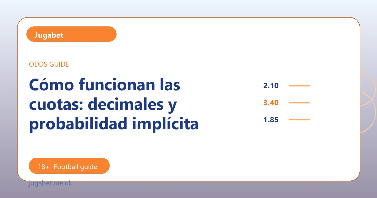 Cómo funcionan las cuotas: decimales y probabilidad implícita - Jugabet football guide